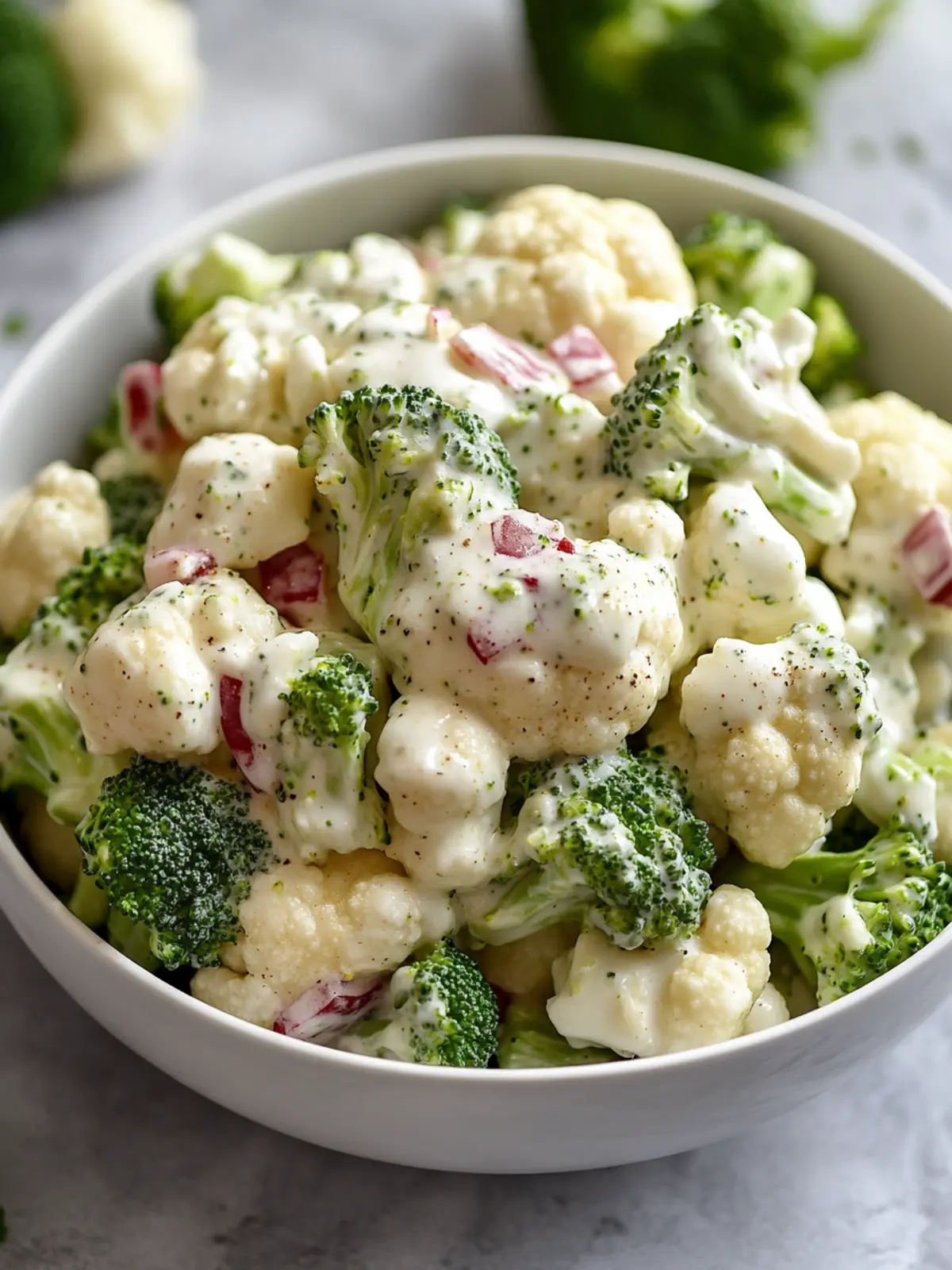 Creamy Broccoli Cauliflower Salad That'll Wow Your Tastebuds 4 Creamy Broccoli Cauliflower Salad