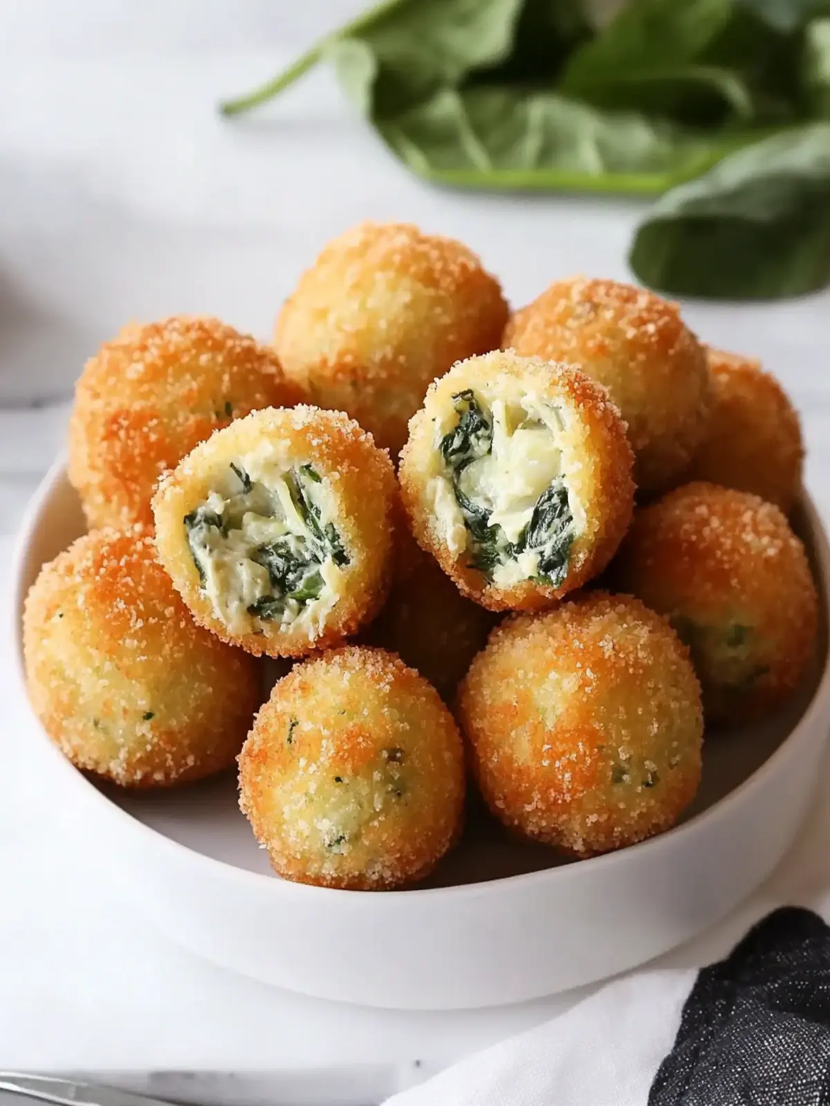 Fried Spinach & Artichoke Dip Balls