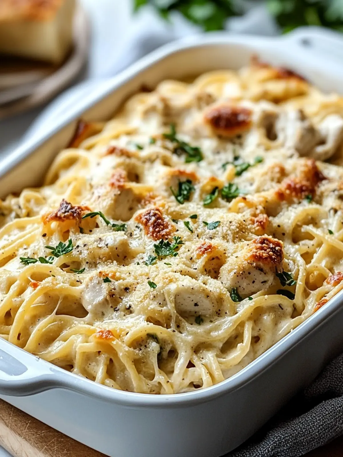 Creamy Tetrazzini Chicken Bake