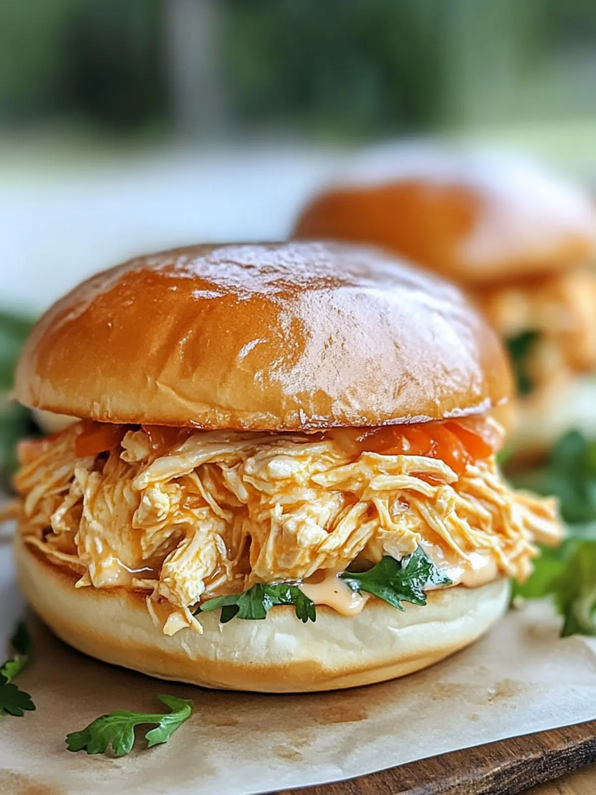 CROCK POT RANCH CHICKEN SANDWICHES WITH CREAMY DRESSING