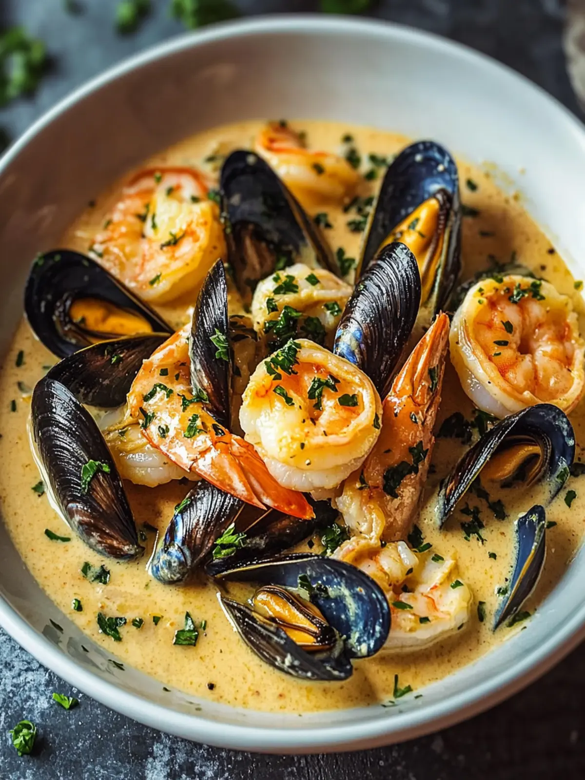 Indulge in Shrimp and Mussels in Creamy Garlic Sauce Today 3 Shrimp and Mussels in Creamy Garlic Sauce