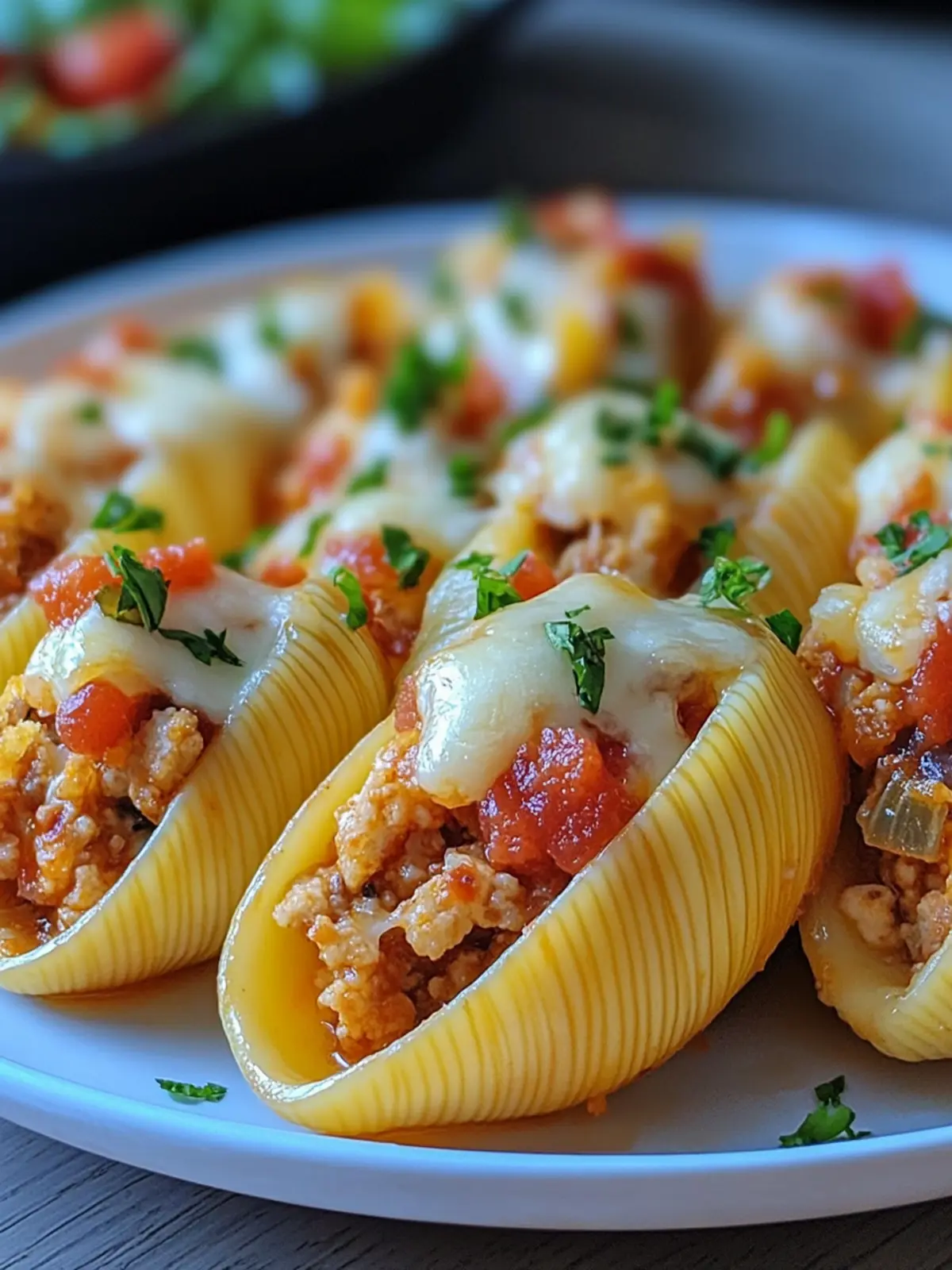 Mouthwatering Taco Stuffed Shells with Creamy Cheese Dressing 3 TACO STUFFED SHELLS WITH CHEESE DRESSING