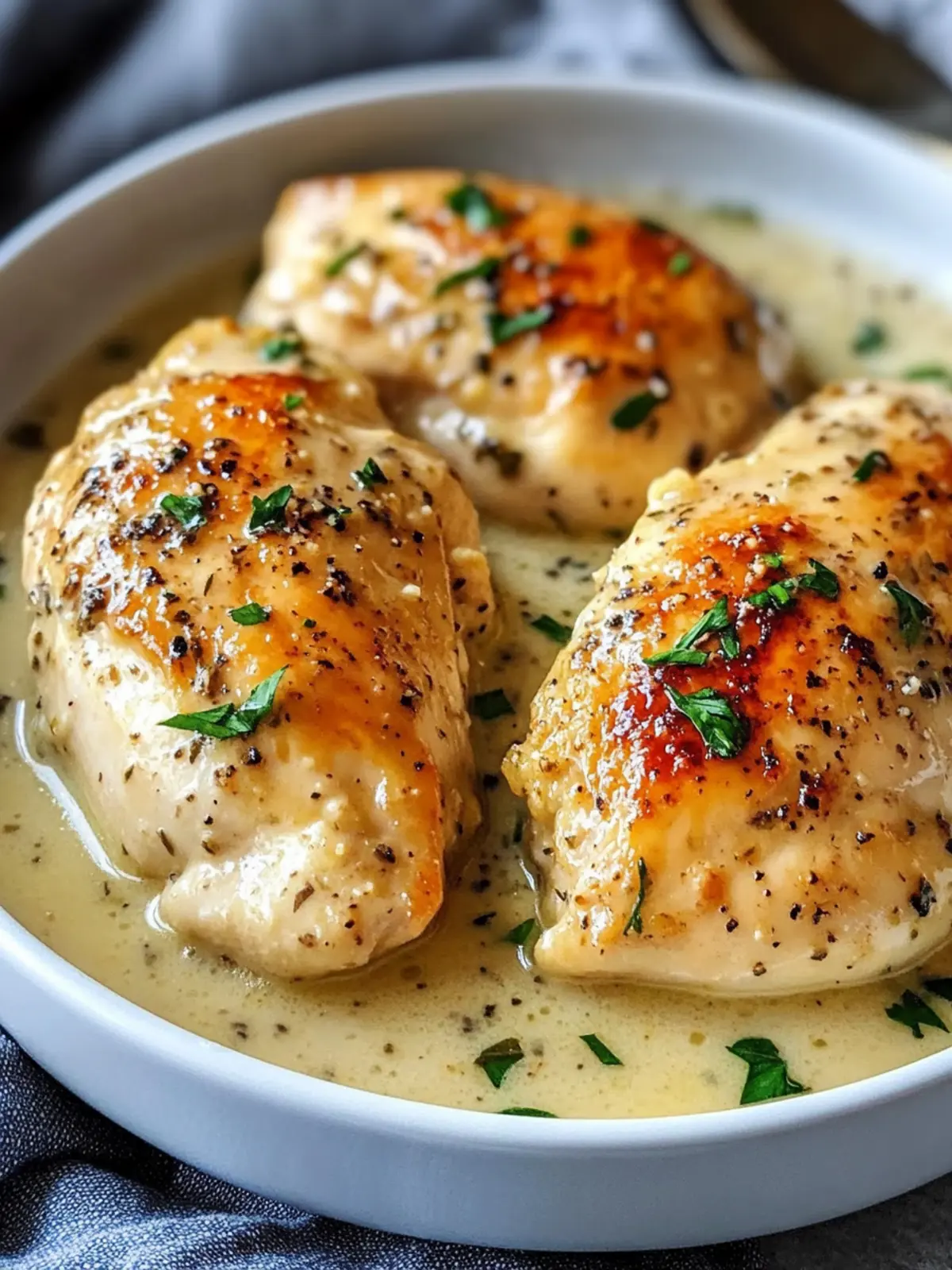Mouthwatering Slow Cooker Garlic Parmesan Chicken & Creamy Gravy 4 SLOW COOKER GARLIC PARMESAN CHICKEN WITH A THICK CREAMY GRAVY
