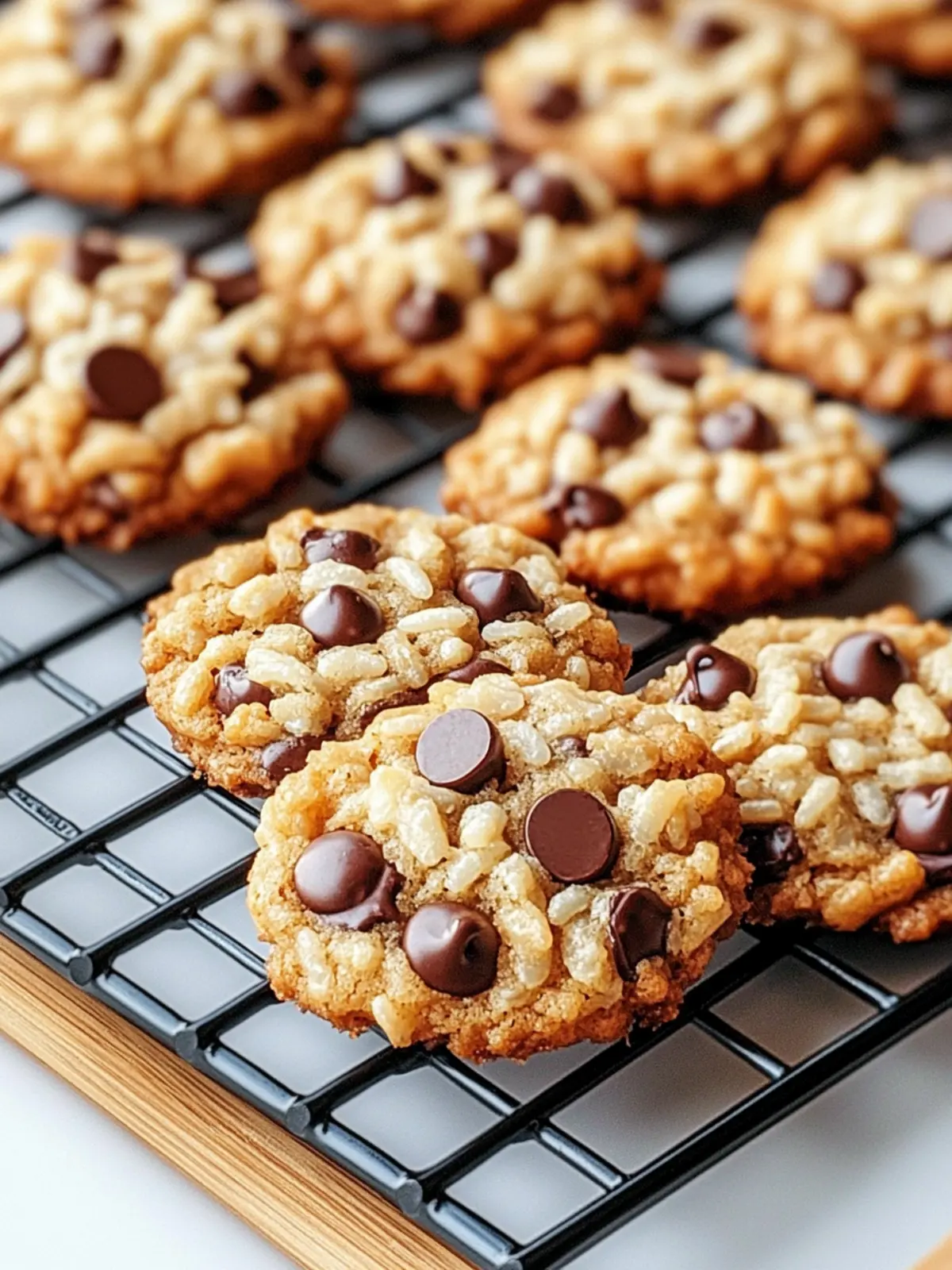 Delicious Rice Krispie Chocolate Chip Cookies with a Sweet Drizzle 4 RICE KRISPIE CHOCOLATE CHIP COOKIES WITH A SWEET DRIZZLE!