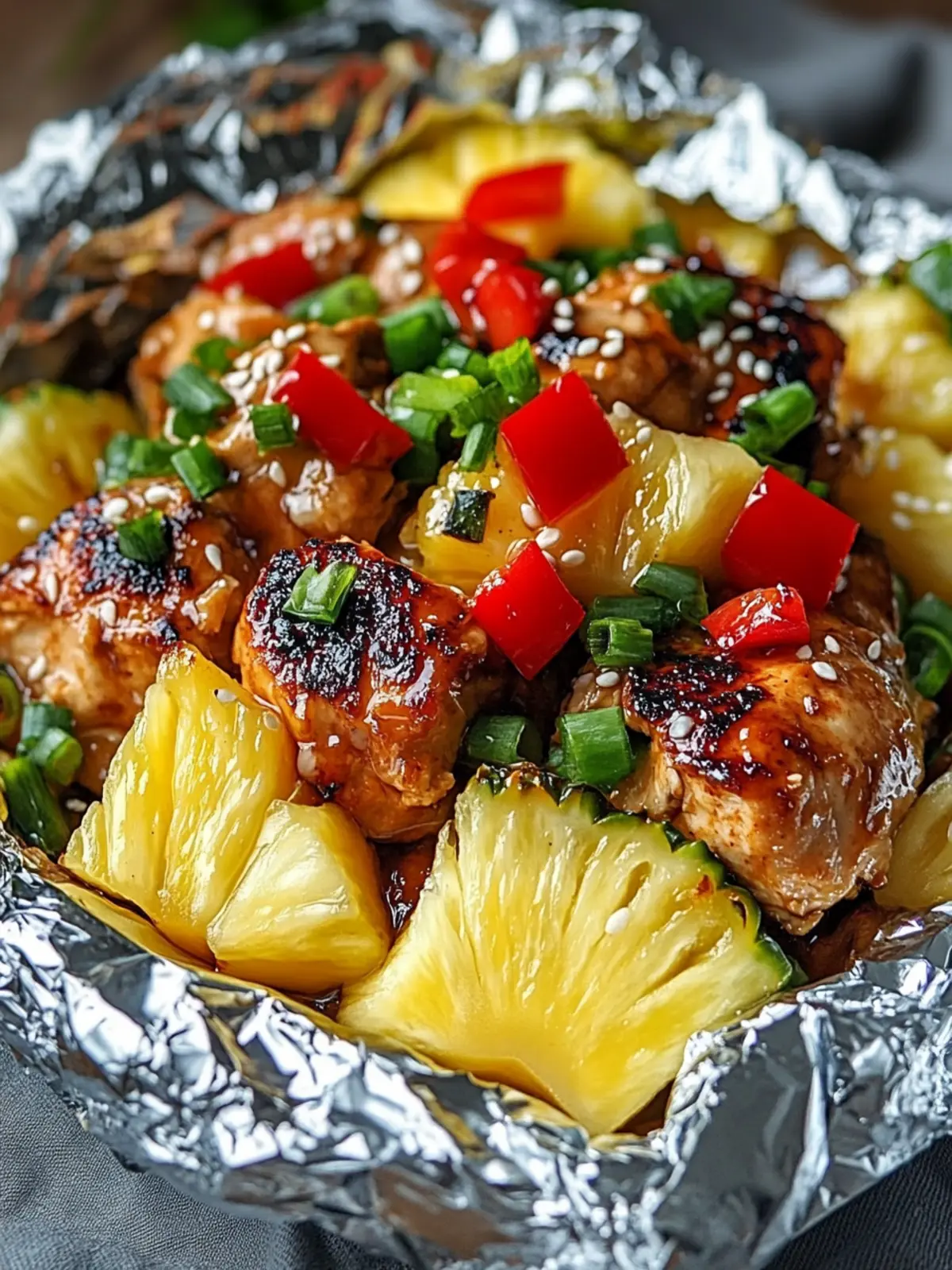 Teriyaki Chicken and Pineapple Foil Packets for Easy Grilling 2 Teriyaki Chicken and Pineapple Foil Packets