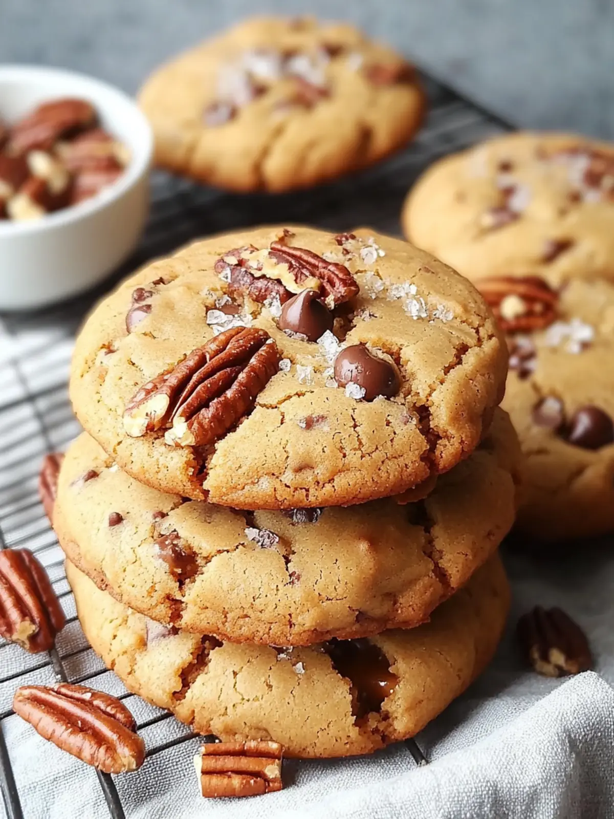 Decadent Salted Caramel Pecan Chocolate Chip Cookies Bliss 4 Decadent Salted Caramel and Pecan Chocolate Chip Cookies