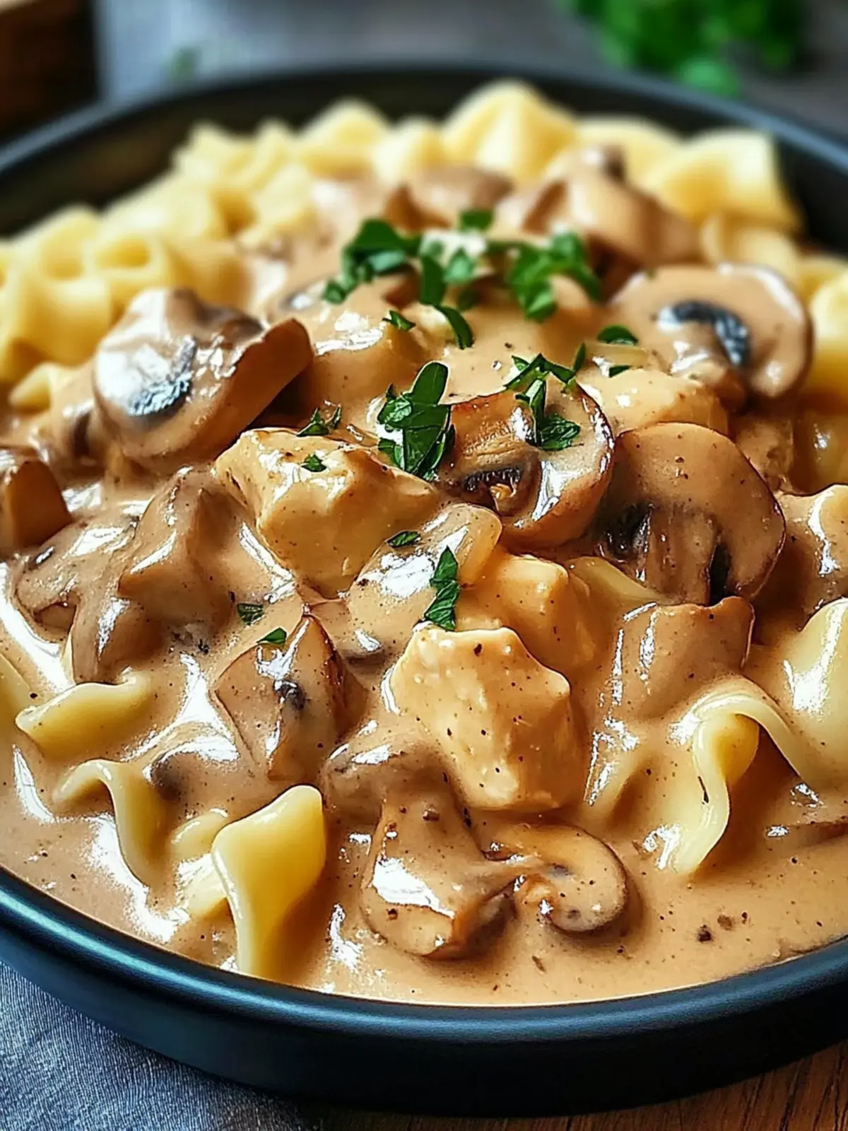 Homemade Creamy Chicken Stroganoff with Mushrooms