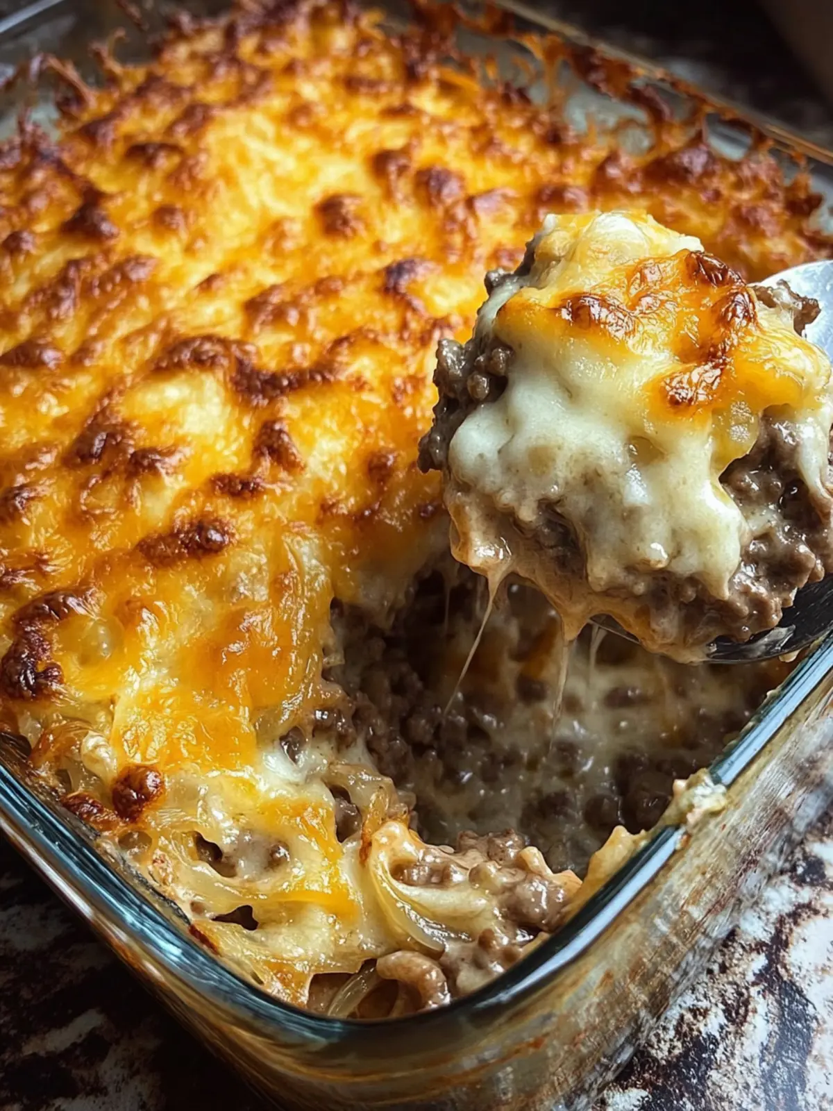 Cheesy French Onion Hamburger Casserole
