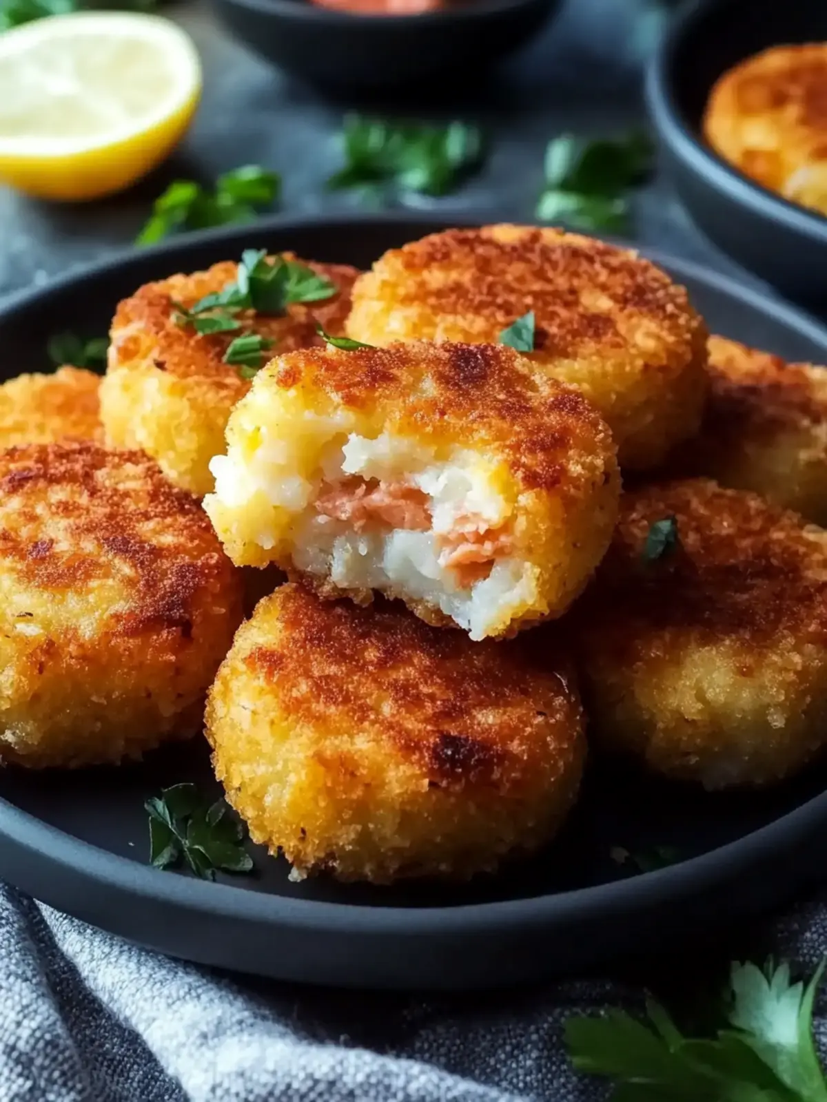 Crispy Golden Tuna Potato Cakes for Ultimate Flavor Bliss 2 Golden Tuna Potato Cakes Perfectly Crispy and Fluffy Bites