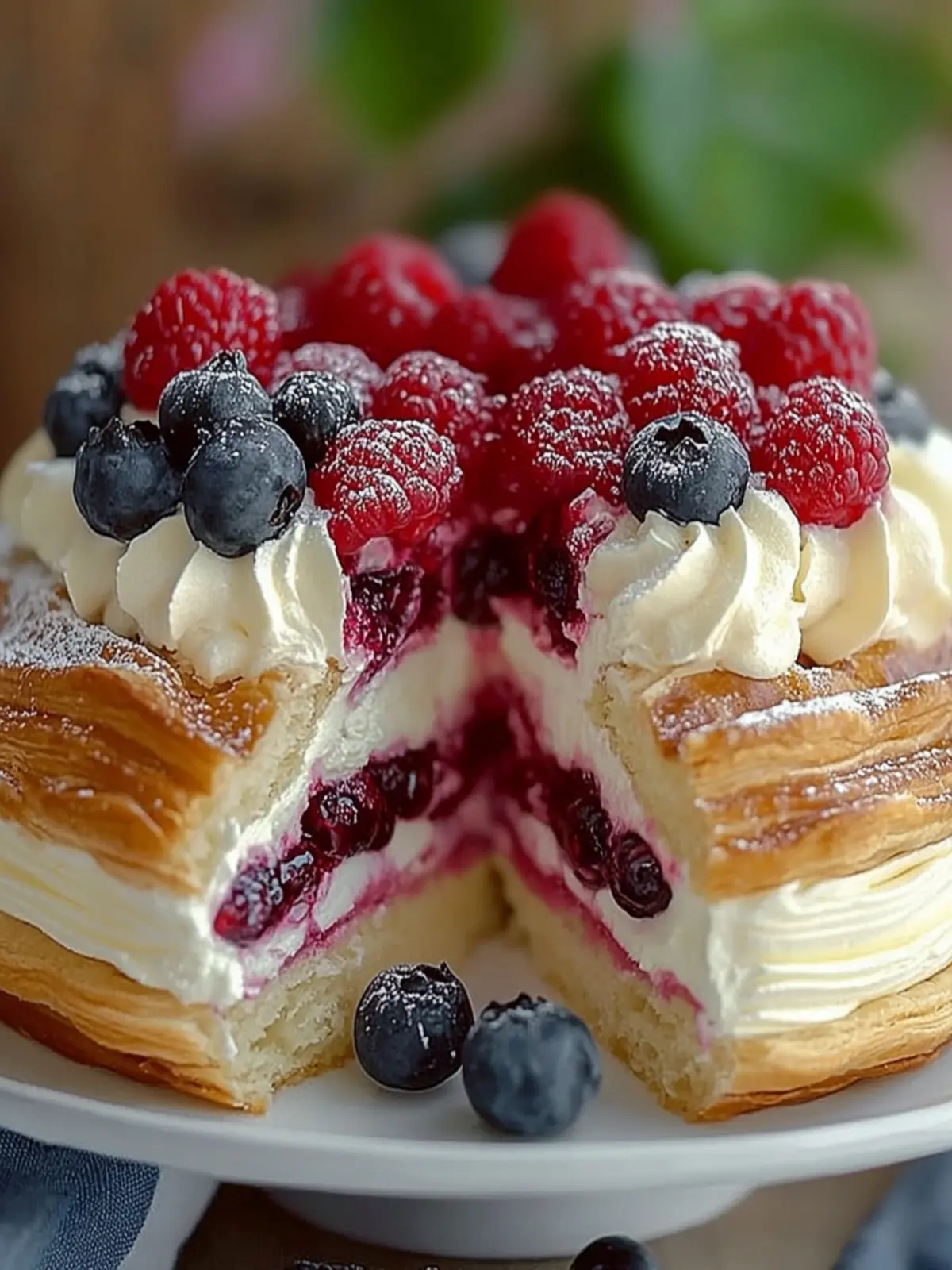Exquisite Berry Cream Pastry Cake