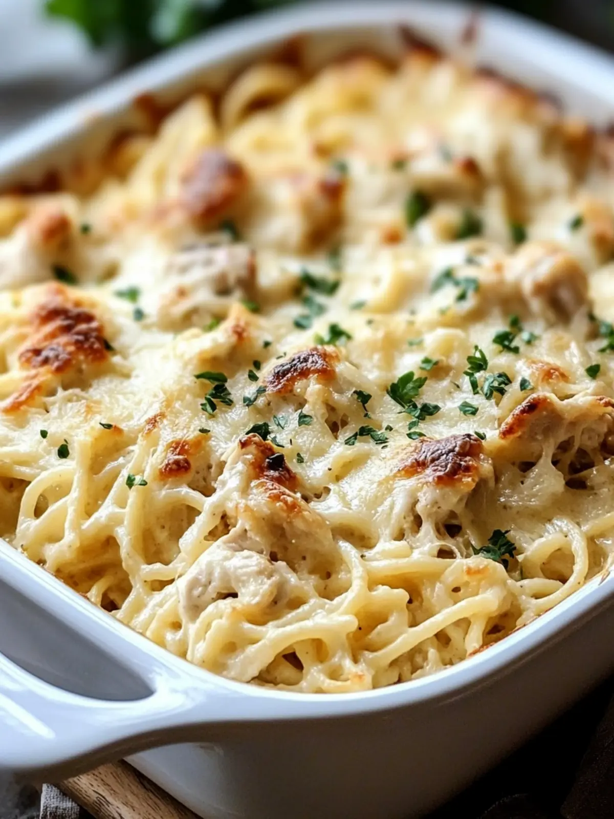 Creamy Tetrazzini Chicken Bake